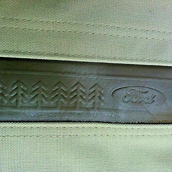 Eddie Bauer Ford Edition Khaki Canvas Leather Garment Bag Luggage Travel Carry - Picture 9 of 16